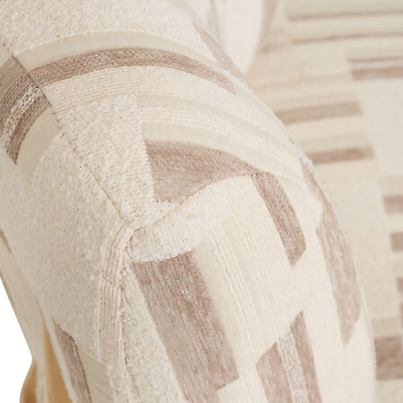 Fotoliu Calix, lemn, textil chenille alb, H.72 cm, 207361A