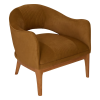 Fotoliu Libor, lemn, catifea, camel, H.75 cm, 207363A
