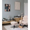 Fotoliu rotativ Stelan, metal, textil chenille, crem, H.97 cm, 207366A
