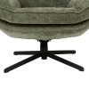 Fotoliu rotativ Stelan, metal, material chenila, verde‑kaki, H.97 cm, 207366C