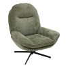 Fotoliu rotativ Stelan, metal, material chenila, verde‑kaki, H.97 cm, 207366C