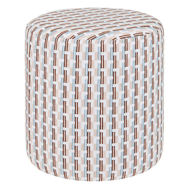 Taburet Sky Lounge, lemn, textil, bej, D.35 cm, 207368