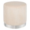 Taburet Sylia, MDF, velur reiat, ivoar, D.38 cm, 207369A
