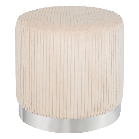 Taburet Sylia, MDF, velur reiat, ivoar, D.38 cm, 207369A