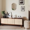 Taburet Sylia, MDF, velur reiat, ivoar, D.38 cm, 207369A