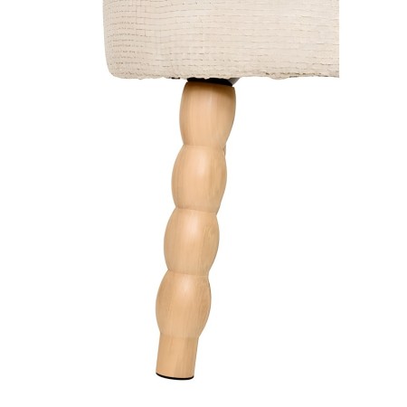 Taburet Spolo, lemn, textil, alb, D.38 cm, 207372A