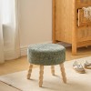 Taburet Spolo, lemn, textil chenille, verde, D.38 cm, 207372B