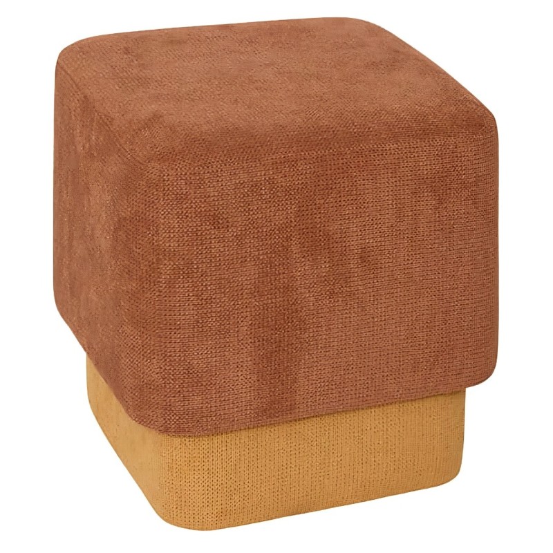Taburet 2in1 Doki, lemn, textil mustar/ambra, H.41 cm, 207374B