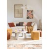 Taburet 2in1 Doki, lemn, textil mustar/ambra, H.41 cm, 207374B