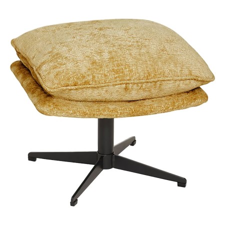 Taburet Stelan, metal, placaj, textil ocru, H.44 cm, 207375D 