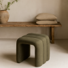 Taburet Sisco, textil, verde khaki, H.44 cm, 207376B