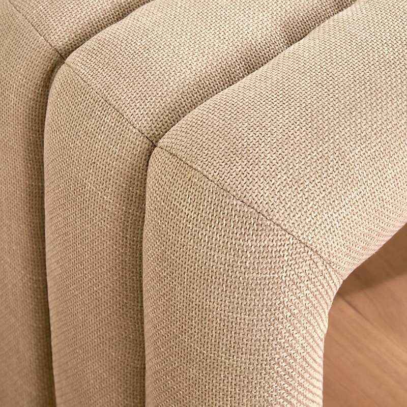 Bancheta Sisco, textil, bej, L.102 cm, 207377A