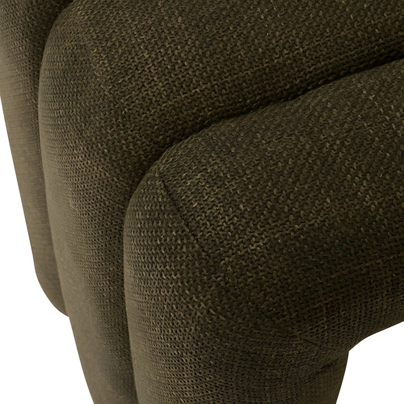 Bancheta Sisco, textil, verde khaki, L.102 cm, 207377B