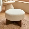 Taburet Kayan, lemn, boucle, crem, D.50 cm, 207379