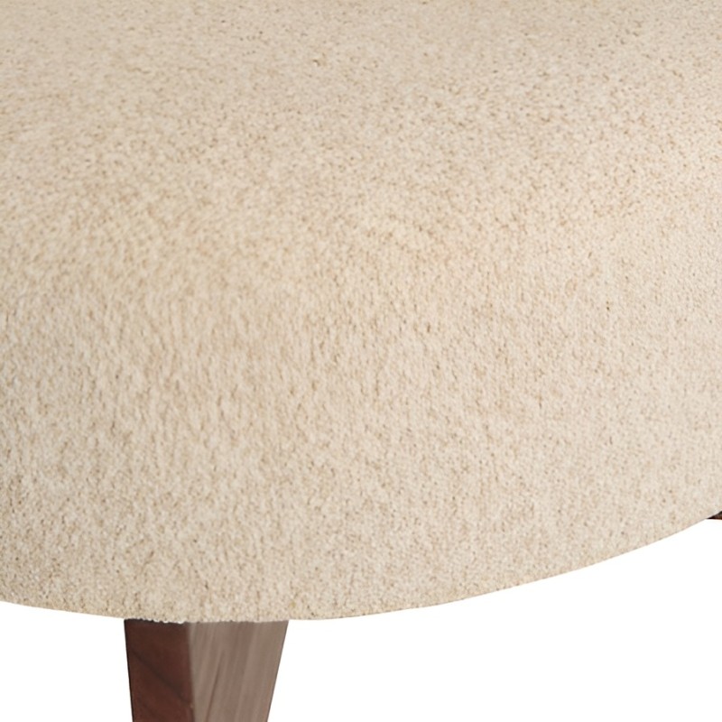 Taburet Kayan, lemn, boucle, crem, D.50 cm, 207379
