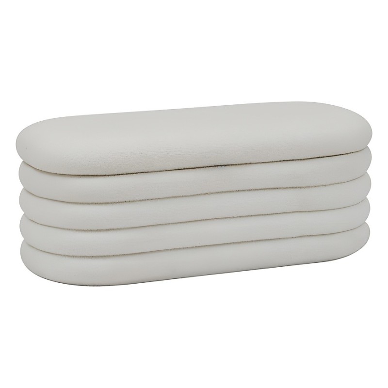 Bancheta Giulia, MDF, boucle, alba, L.110 cm, 207380