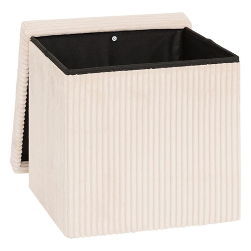 Taburet Arum, MDF, poliester, velur reiat ivoar, 38x38 cm, 207381A