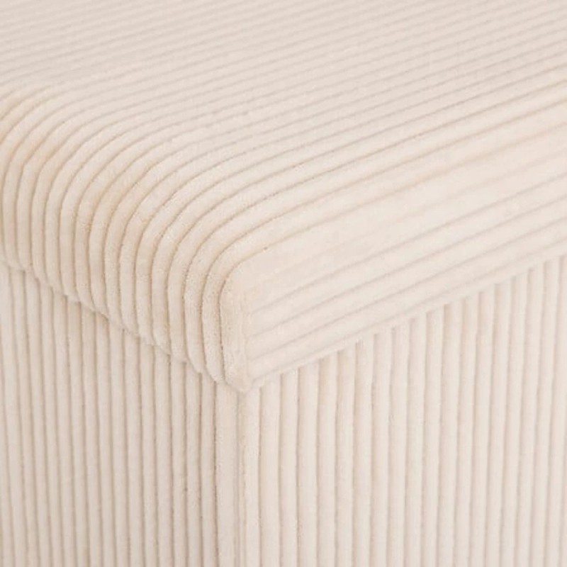 Taburet Arum, MDF, poliester, velur reiat ivoar, 38x38 cm, 207381A