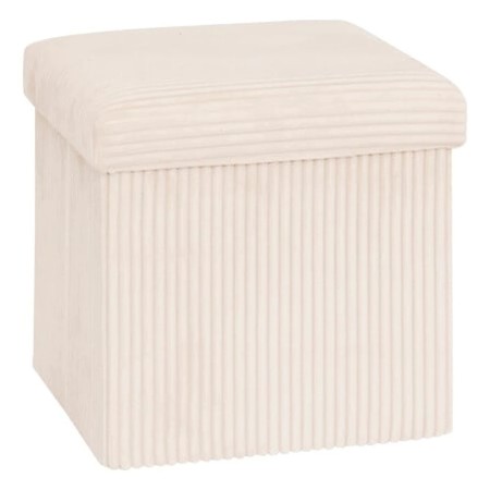 Taburet Arum, MDF, poliester, velur reiat ivoar, 38x38 cm, 207381A