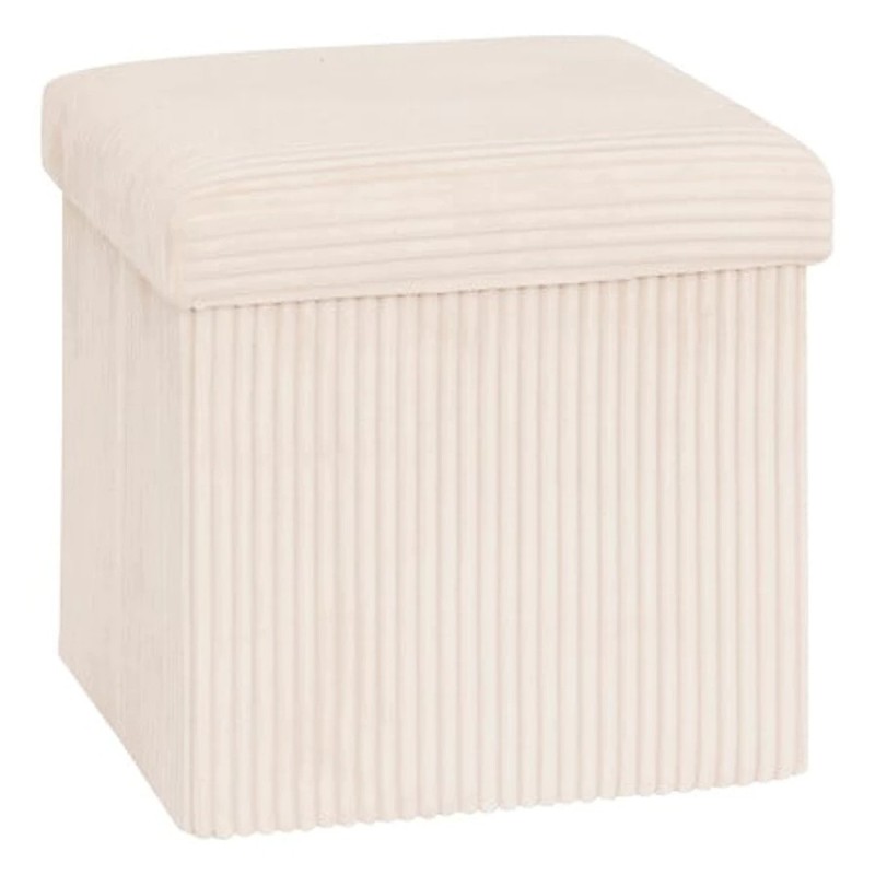 Taburet Arum, MDF, poliester, velur reiat ivoar, 38x38 cm, 207381A