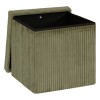 Taburet pliabil Arum, MDF, velur reiat, verde khaki, 38x38 cm, 207381C