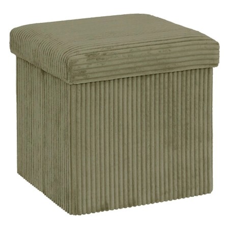 Taburet pliabil Arum, MDF, velur reiat, verde khaki, 38x38 cm, 207381C