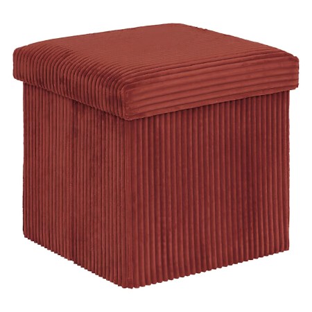 Taburet pliabil Arum, MDF, velur reiat ambra, 38x38 cm, 207381D