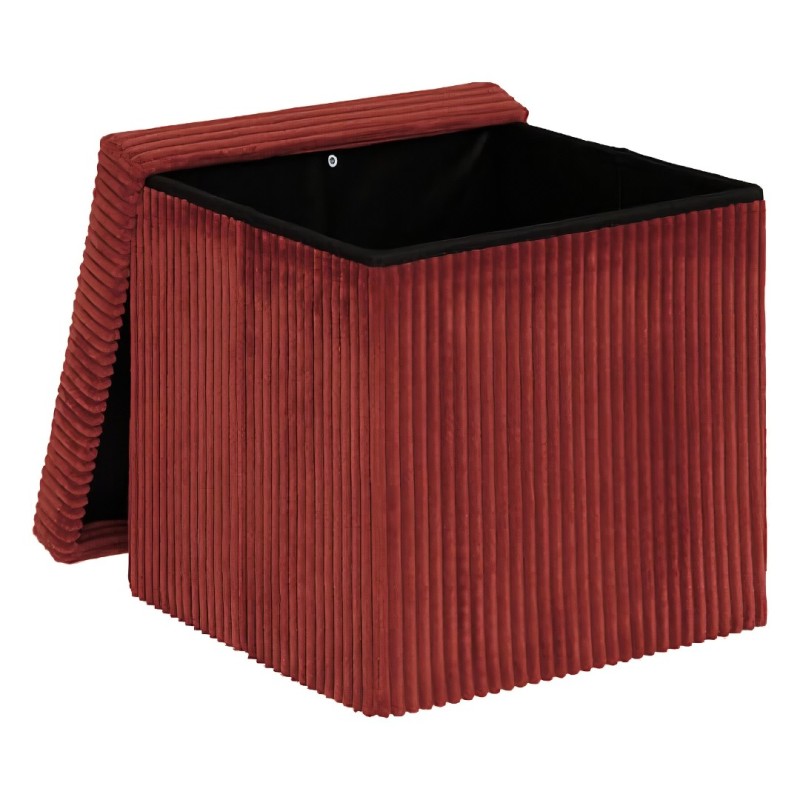 Taburet pliabil Arum, MDF, velur reiat ambra, 38x38 cm, 207381D