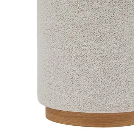 Taburet Nesky, lemn, boucle, alb, D.41 cm, 207383