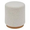 Taburet Nesky, lemn, boucle, alb, D.41 cm, 207383