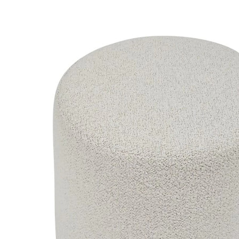 Taburet Nesky, lemn, boucle, alb, D.41 cm, 207383