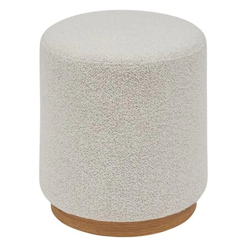 Taburet Nesky, lemn, boucle, alb, D.41 cm, 207383
