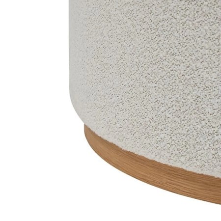 Taburet Nesky, lemn, boucle, alb, D.81 cm, 207384