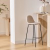 Scaun bar Vladi, metal, boucle alb, H.95 cm, 207387A