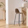 Scaun bar Vladi, metal, boucle bej, H.95 cm, 207387B
