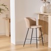 Scaun bar Jasny, metal, textil, bej, H.91 cm, 207388A