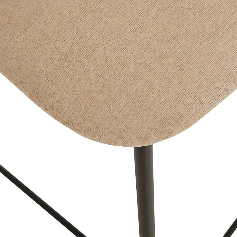 Scaun bar Jasny, metal, textil, bej, H.91 cm, 207388A