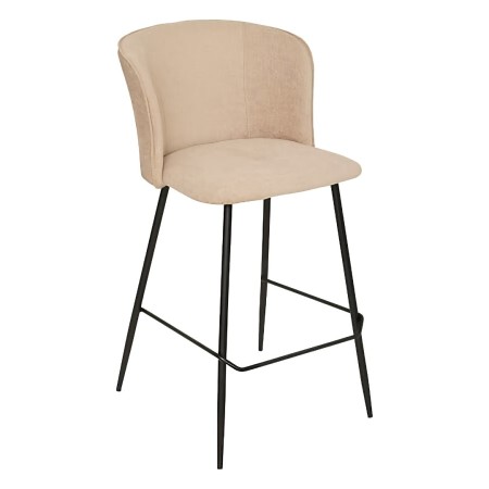Scaun bar Jasny, metal, textil, bej, H.91 cm, 207388A