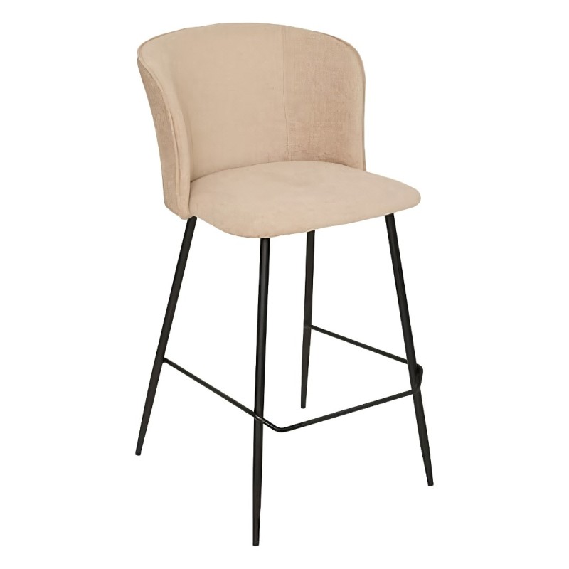 Scaun bar Jasny, metal, textil, bej, H.91 cm, 207388A