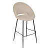 Scaun bar Amago, metal, textil, bej, H.110 cm, 207389B