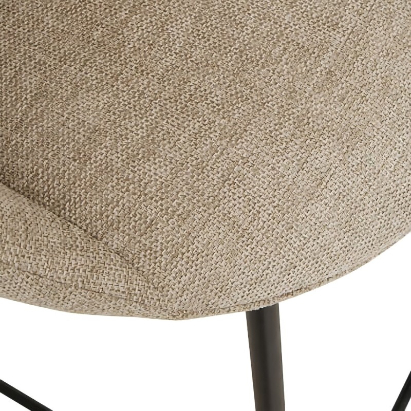 Scaun bar Amago, metal, textil, bej, H.110 cm, 207389B