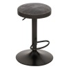 Scaun bar ajustabil Ilsa, metal negru, textil gri, H.76 cm, 207390A