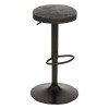 Scaun bar ajustabil Ilsa, metal negru, textil gri, H.76 cm, 207390A