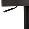 Scaun bar ajustabil Ilsa, metal negru, textil gri, H.76 cm, 207390A