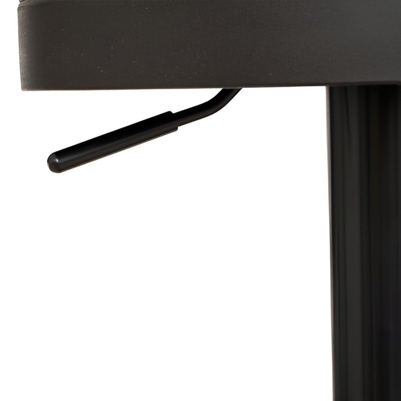 Scaun bar ajustabil Ilsa, metal negru, textil gri, H.76 cm, 207390A