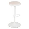 Scaun bar ajustabil Ilsa, metal alb, textil crem, H.76 cm, 207390C