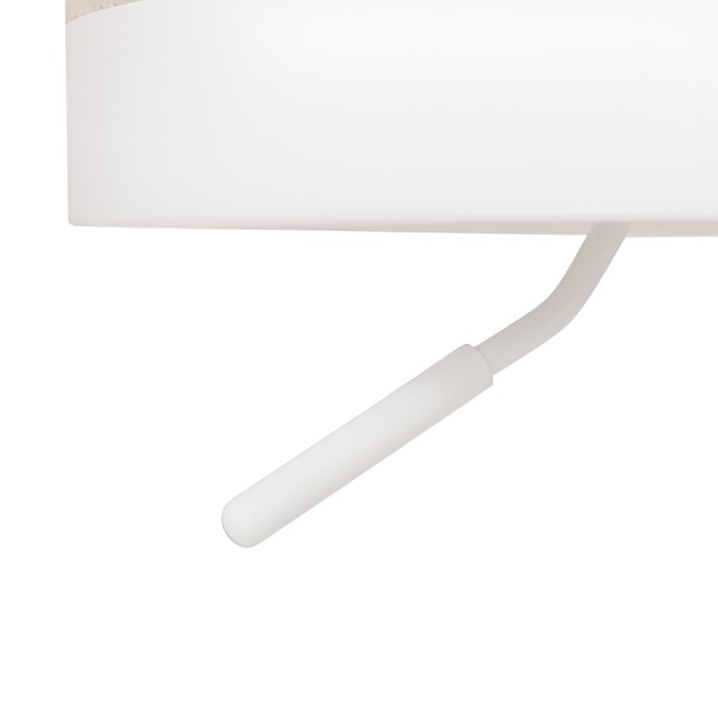 Scaun bar ajustabil Ilsa, metal alb, textil crem, H.76 cm, 207390C