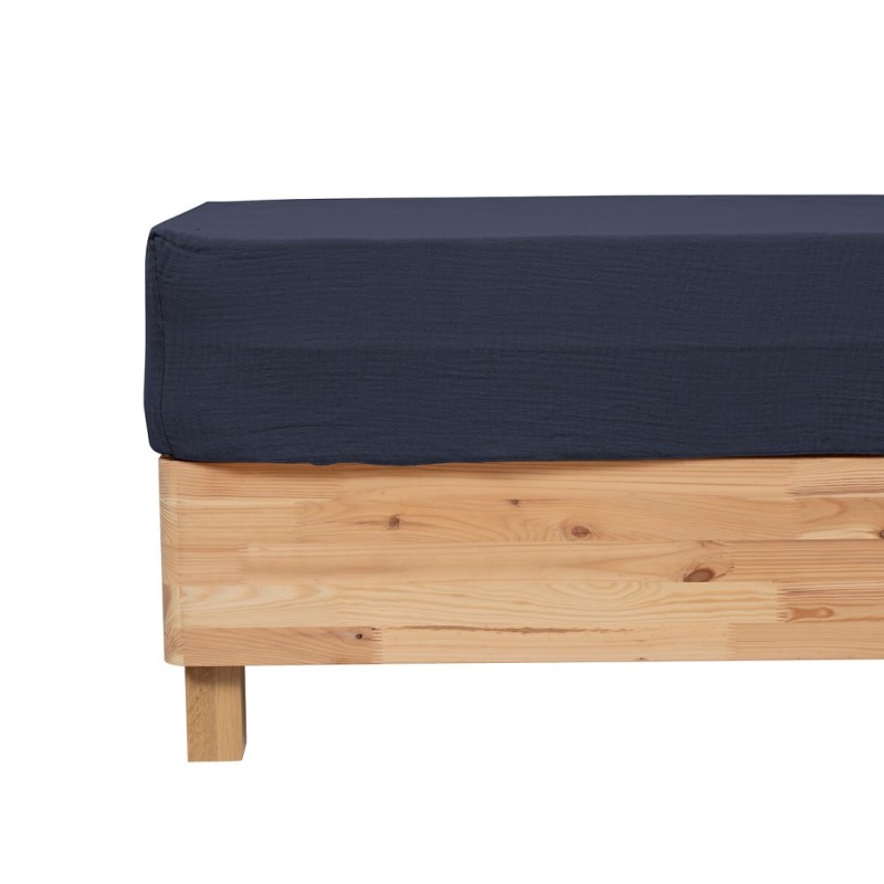 Husa saltea Flora, bumbac, bleu, 140x190 cm, 209023H