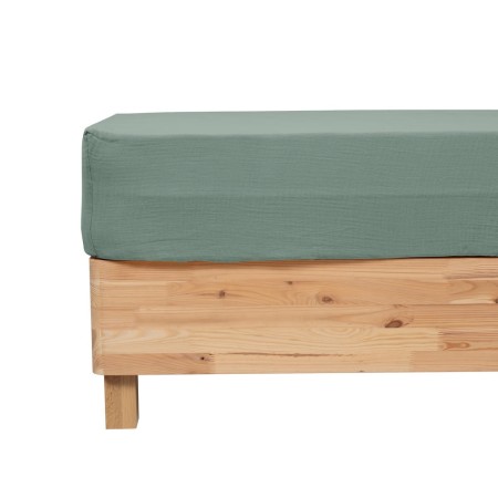 Husa saltea Flora, bumbac, verde celadon, 160x200 cm, 209024F