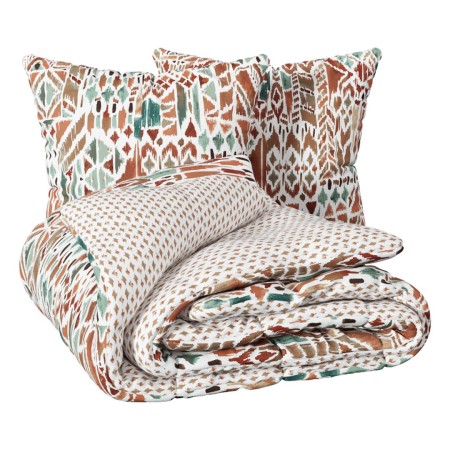 Lenjerie de pat Ikat, 2 persoane, 3 piese, bumbac, multicolor, 240x220 cm, 209027